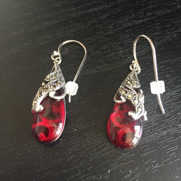 SLC THAILAND SILVER 925 & GEMSTONE EARRINGS - Picture 3 of 5